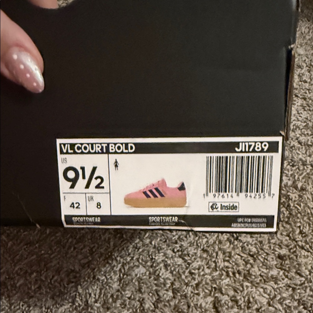 Adidas Women's Pink and Blue Sneakers - Picture 5 of 7